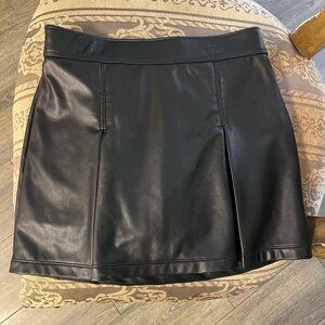Abercrombie Kids girls Black Faux Leather Mini Skirt